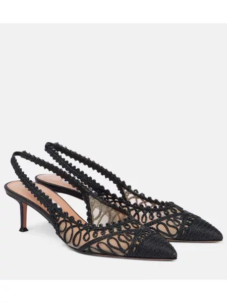 Salonarji Aquazzura z odprtimi petami črna
