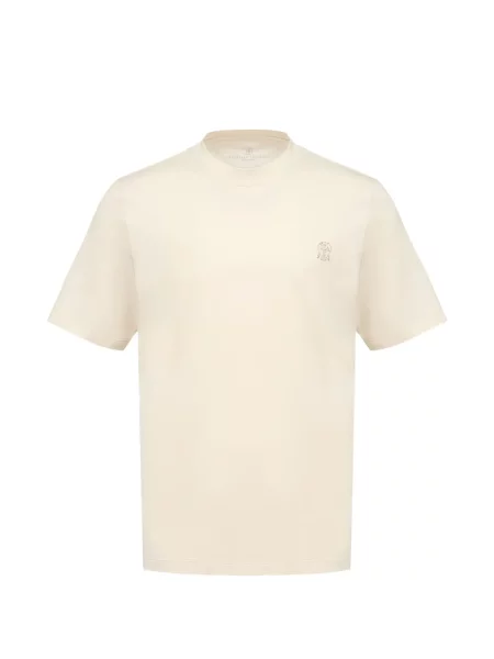 Scurt tricou Brunello Cucinelli cu broderie