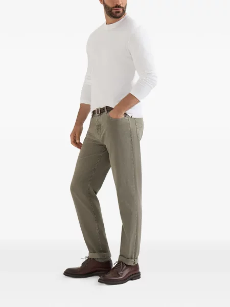 Ușor pantaloni Brunello Cucinelli cu 5 buzunare verde