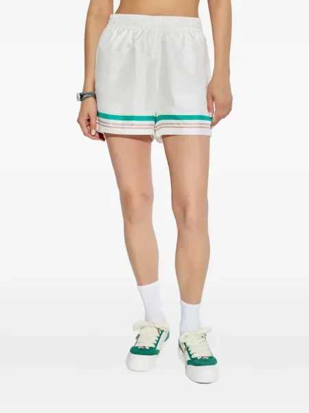 Pantaloni scurți Casablanca de mătase alb