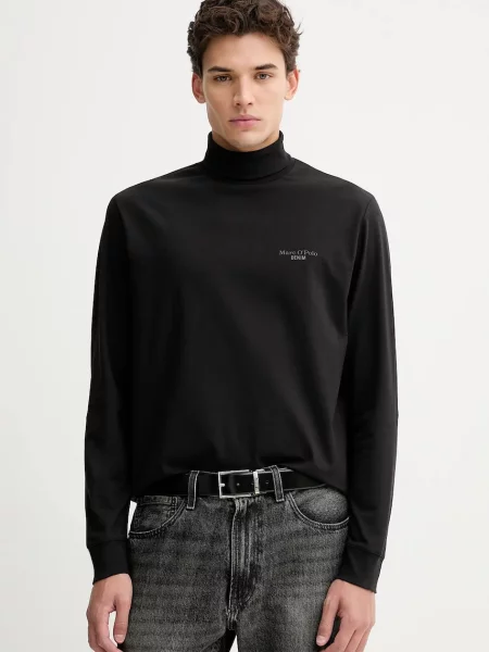 Tričko s dlouhým rukávem Marc O'Polo s potiskem černá