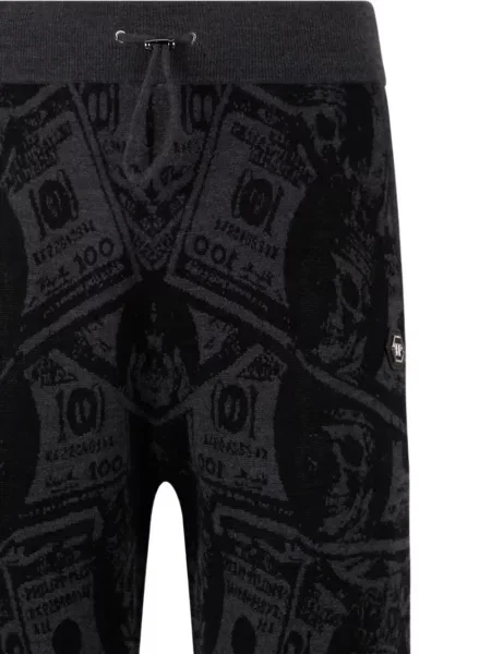 Spodnie Philipp Plein z nadrukiem do biegania czarne