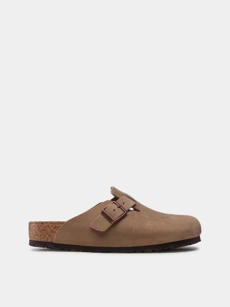 Кожаные сабо Birkenstock коричневые