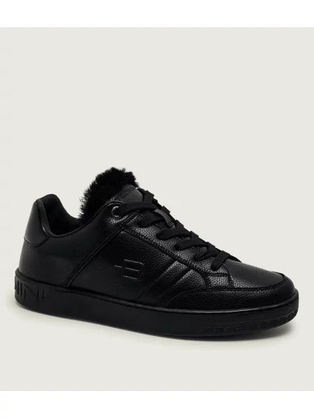 Baldinini De piele căptușite sneakers | shearling cu adaos de lână negru