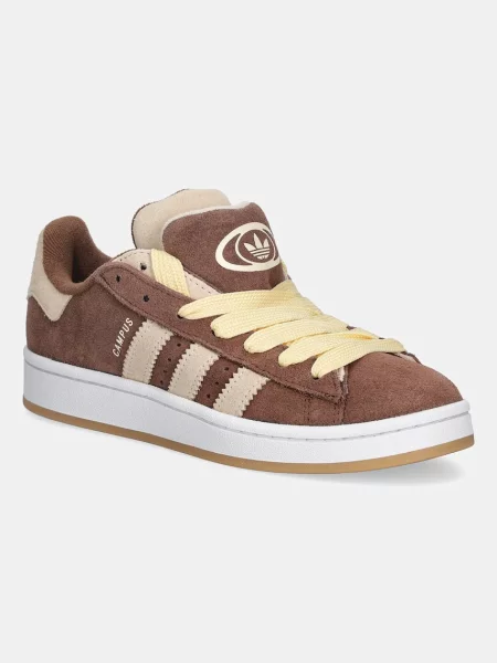 Adidas Originals sneakers din piele întoarsă Double W maro