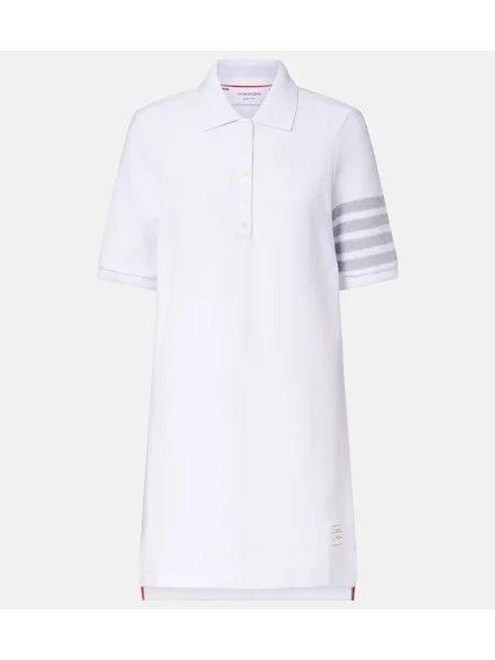 Rochie de bumbac Thom Browne de costum alb