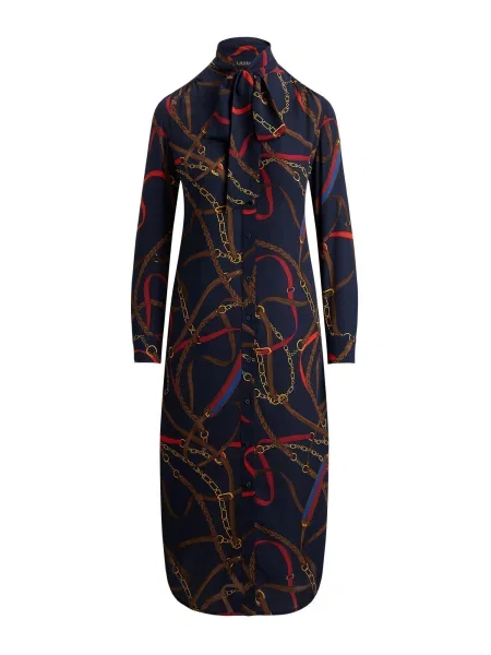 Lauren Ralph Lauren Rochie tip bluză bleumarin / maro / auriu / roşu închis galben