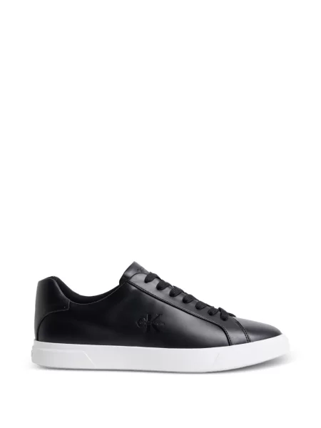 Sneakers Calvin Klein με κορδόνια με δαντέλα με αυτόγραφο μαύρο