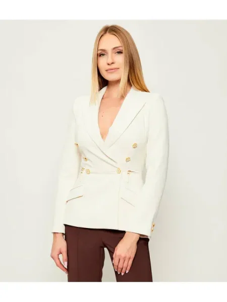 Elisabetta Franchi sacou cu doua rânduri de uni bej