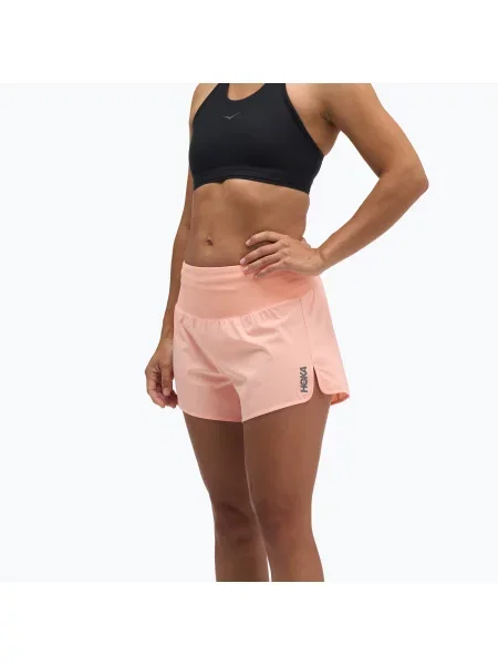 Pantaloni scurți de alergare pentru femei HOKA Glide Short Brief sunstone