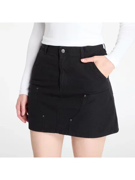Carhartt WIP spódnica jeansowa Maeve Double Knee Skirt mini prosta czarny