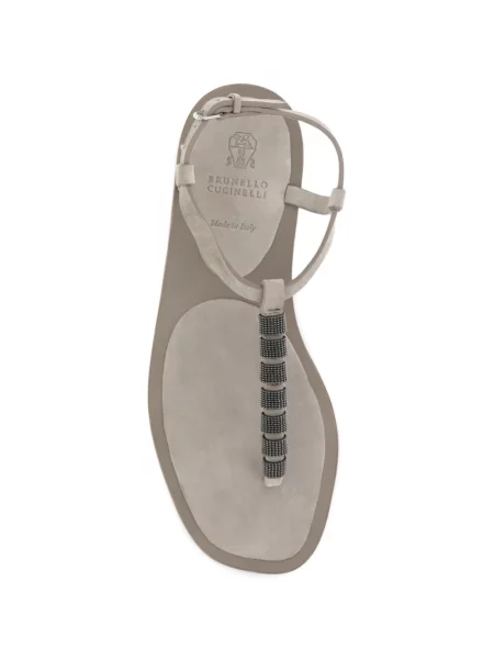 Sandály Brunello Cucinelli na ramínka šedé