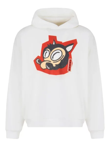 Hanorac cu glugă Marni cu imagine alb