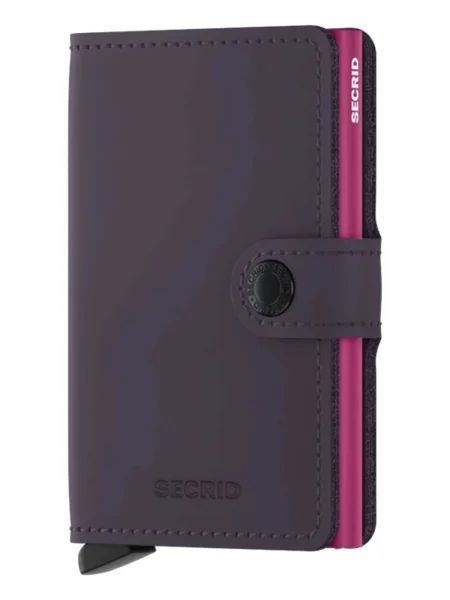 Δερμάτινο πορτοφόλι Secrid Miniwallet Matte Dark Purple-Fuchsia μοβ μπλε