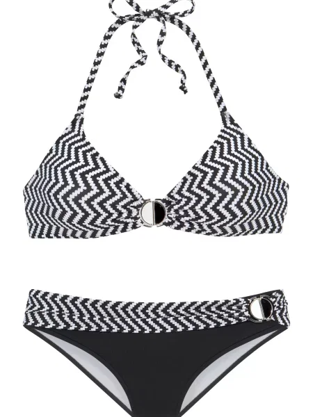 JETTE Bikini črna bela