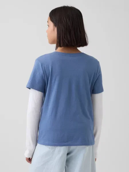 Tricou copii Gap alb