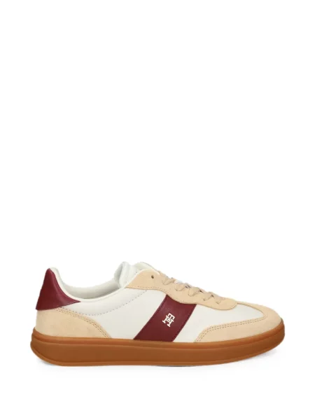 Sneakerși Tommy Hilfiger din piele de căprioară alb