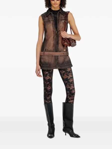 Leggings Diesel din dantelă negru