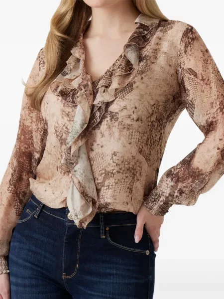 Cămașă Guess cu imagine cu model piele de șarpe