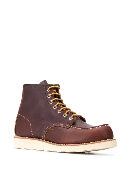 Botine Red Wing Shoes cu șireturi din dantelă clasici roșu