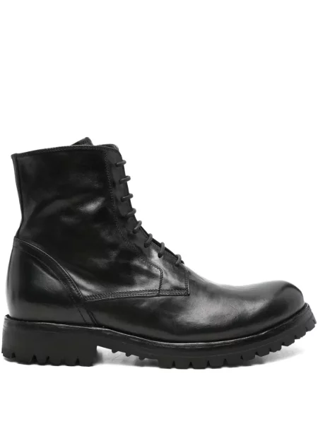 Botine Officine Creative cu șireturi din dantelă negru
