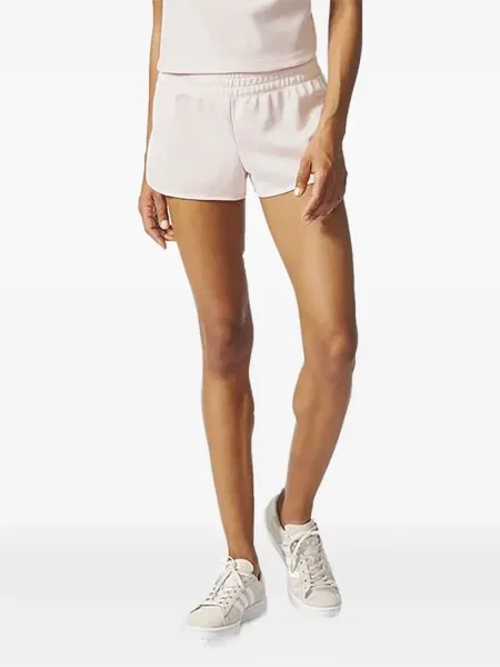 Legginsy Adidas do biegania z nadrukiem z dekoltem w serek czerwone