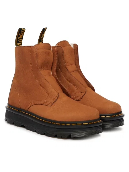 Členková obuv Dr. Martens ZEBZAG LACELESS WARM LINED hnedá