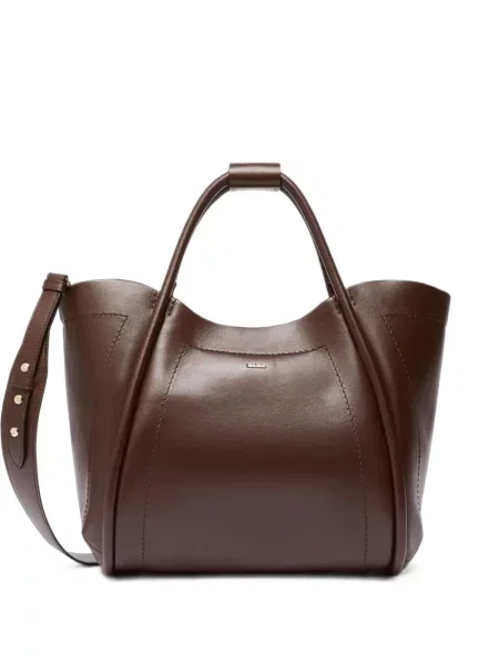 Geantă Max Mara din piele maro