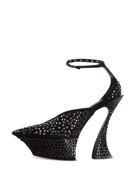 Cropp papuci tip mules Mugler cu tepi cu bretele negru