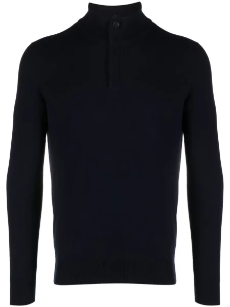 Pulover Zegna din cașmir de jumătate de fermoar albastru