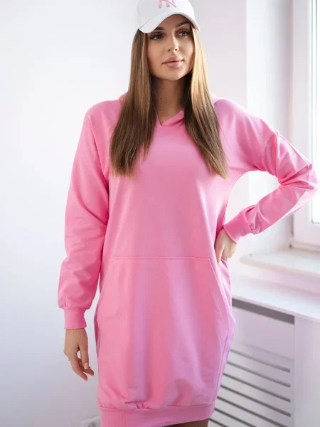 Bluza z kapturem Kesi z kapturem garniturowa różowa