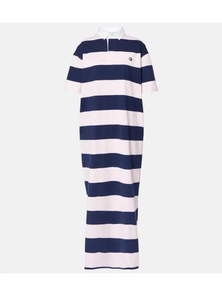 Rochie maxi Coperni cu dungi de costum roz