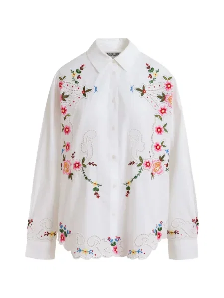 Cămașă Essentiel Antwerp cu model floral alb
