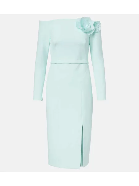 Rochie midi Safiyaa cu model floral până la genunchi de costum albastru