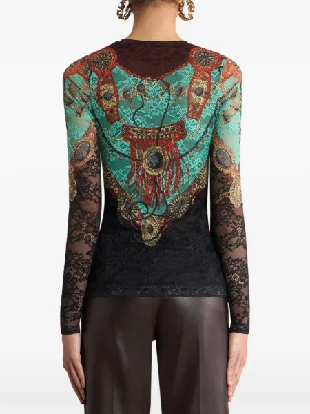 Pulover Etro cu imagine din jerseu negru