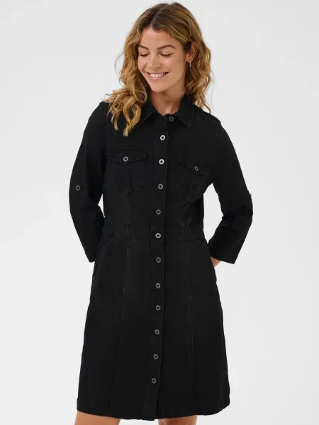 Cream Dolga srajca Uniforma denim črn