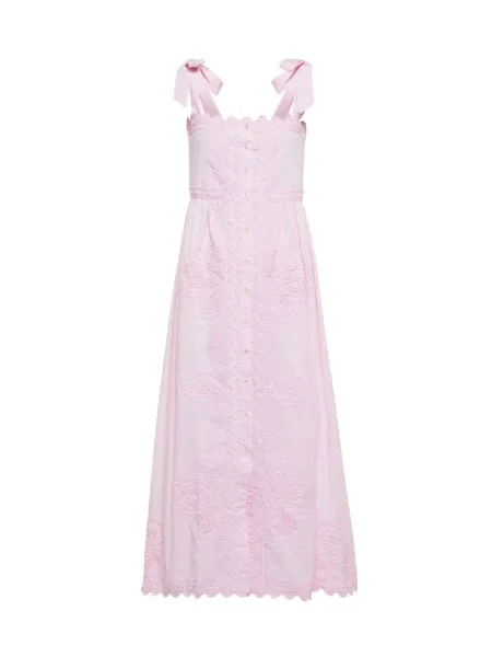 Sukienka midi Juliet Dunn do kolan popelinowa garniturowa różowa