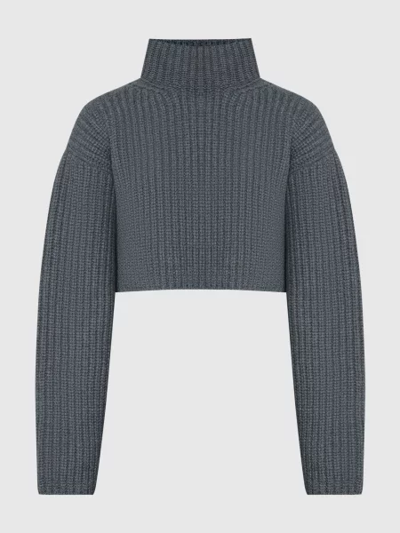 Укорочений светр з вовни Balenciaga сірий