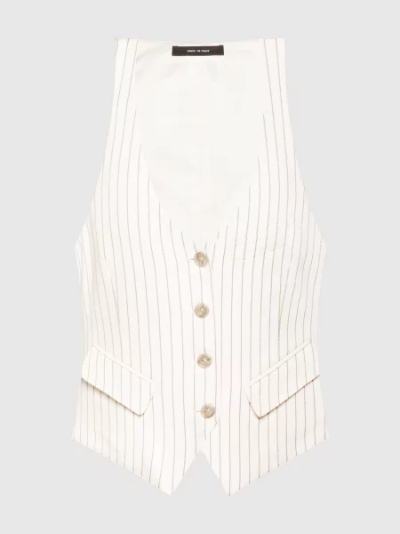 Жилет з вовни та шовку в смужку Tom Ford білий