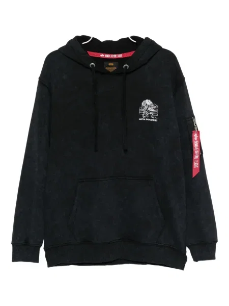 Hanorac cu glugă Alpha Industries negru