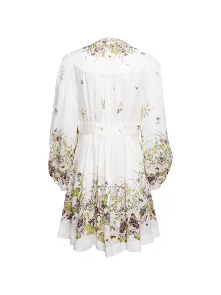 Rochie mini Zimmermann cu model floral cu imagine alb