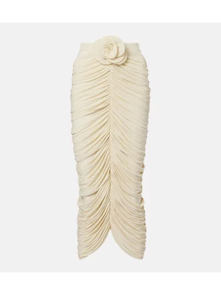 Fustă midi Magda Butrym cu model floral până la genunchi bej