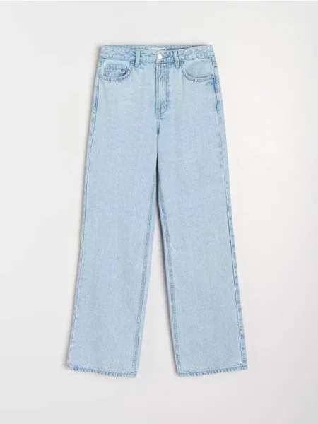 Джинси широкого крою з високою талією синій