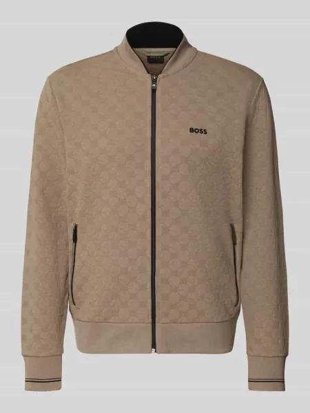 Bluza rozpinana o kroju regular fit z mieszanki bawełny model SW_Revival Skarley' Boss Green