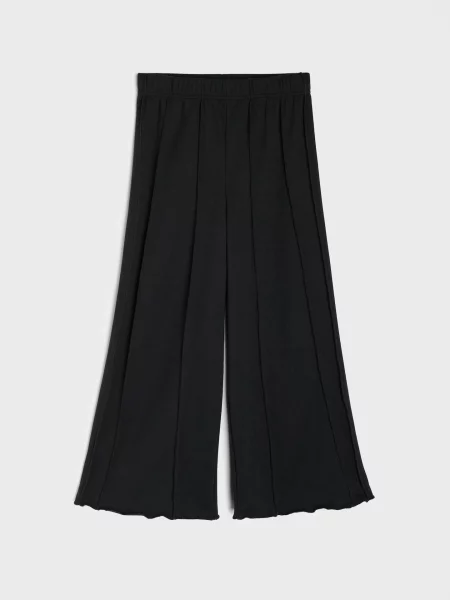 Sinsay Zateplené kalhoty wide leg černá
