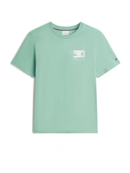 TOMMY HILFIGER Tričko světle zelená bílá