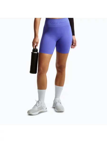Pantaloni scurți pentru femei Nike Pro Seamless High-Waisted Biker 5" sapphire