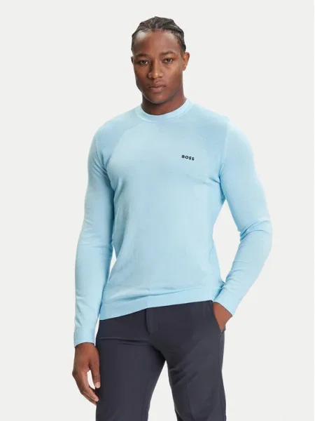 BOSS Pulover K_Momentum celest albastru