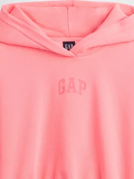 Bluza GAP Pg Cropped Po Hood Pink L biała
