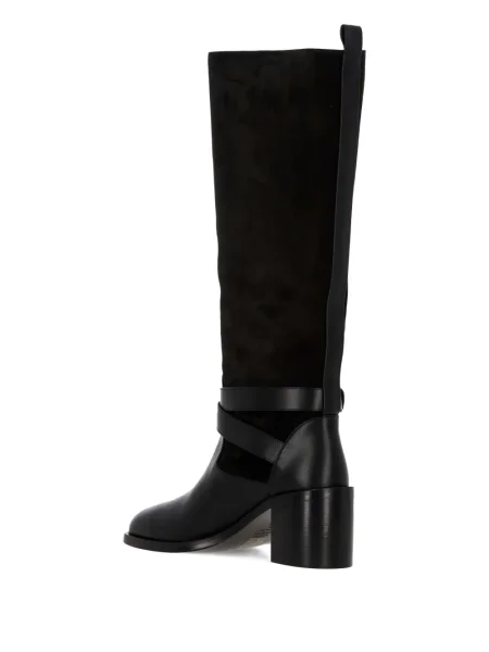 Botine Stuart Weitzman din piele cu cataramă negru